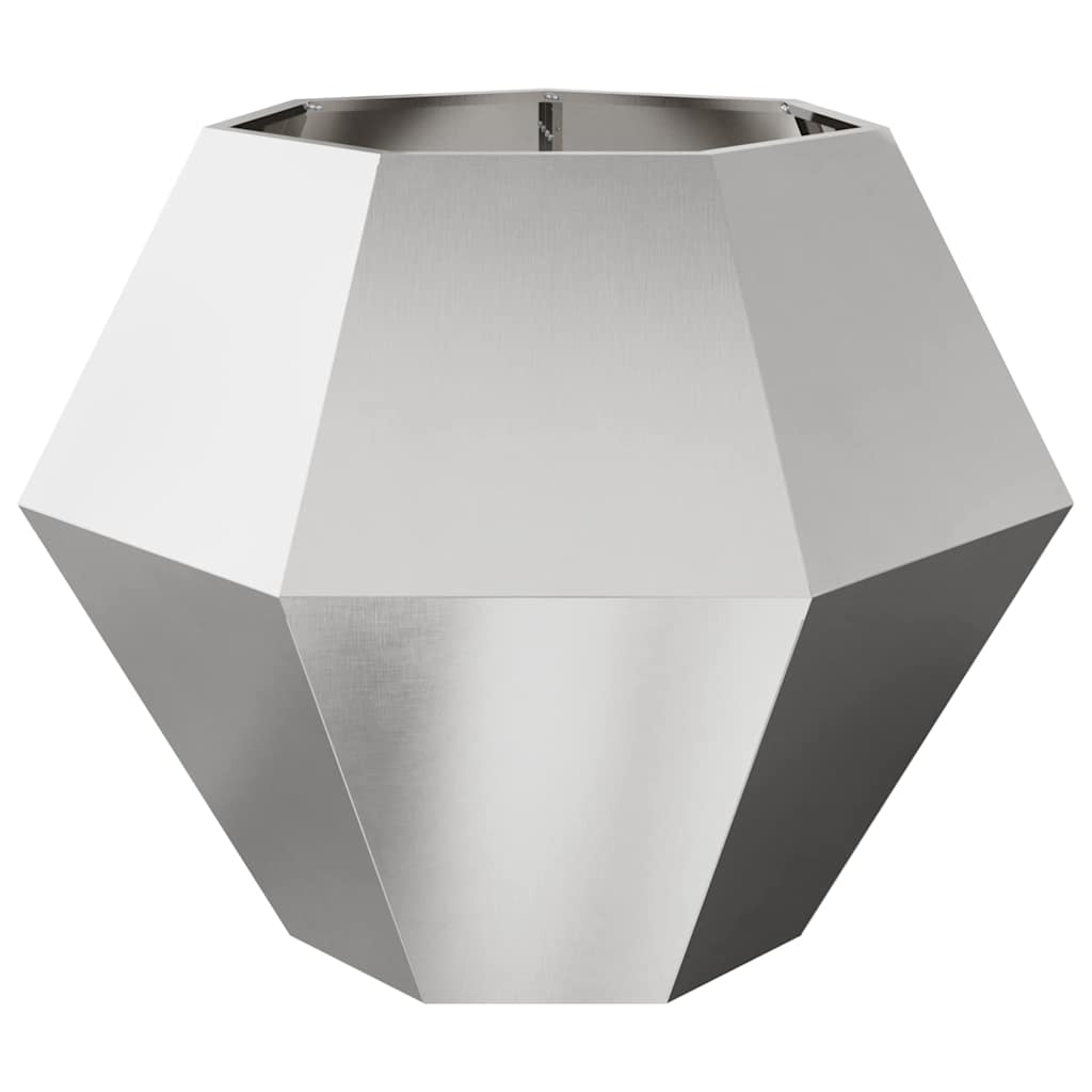 Fioriera 2 pz Argento 100 x 100 x 80 cm Acciaio Inox