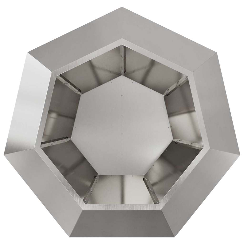 Fioriera 2 pz Argento 100 x 100 x 80 cm Acciaio Inox