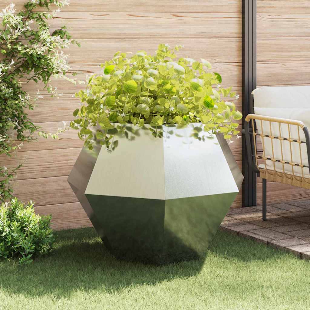 Fioriera 2 pz Argento 100 x 100 x 80 cm Acciaio zincato