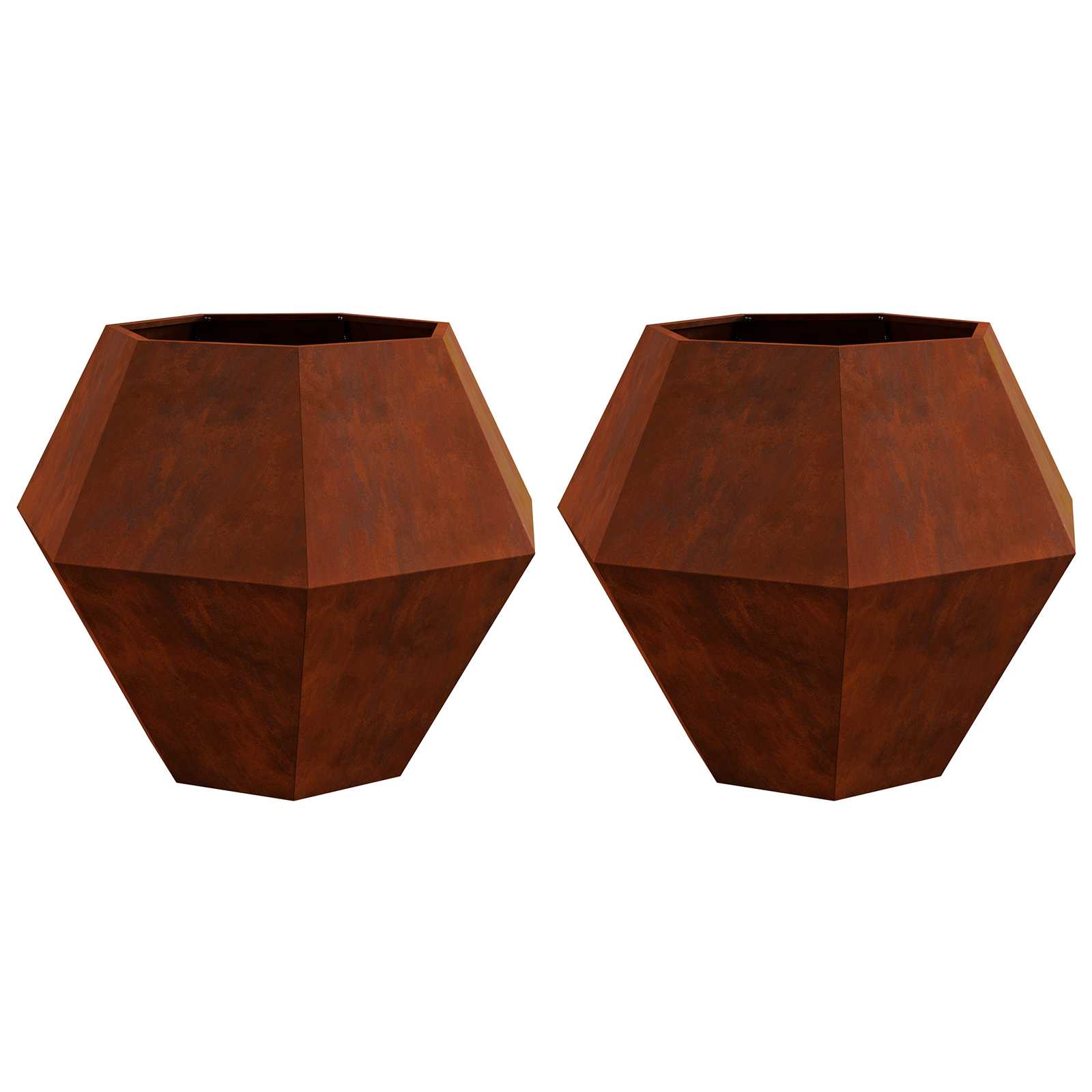 Fioriera 2 pz Ruggine 100 x 100 x 80 cm Acciaio Corten