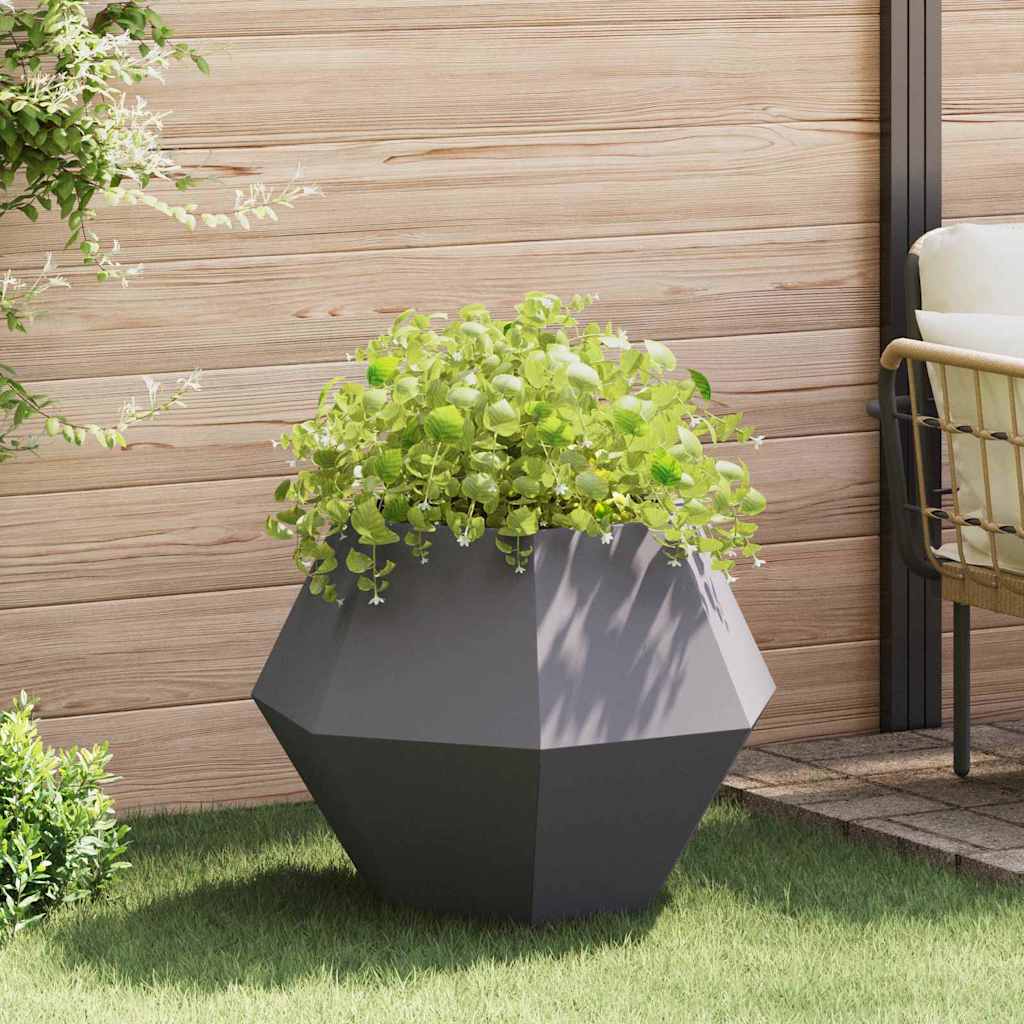 Fioriera Nero 75 x 75 x 60 cm Acciaio
