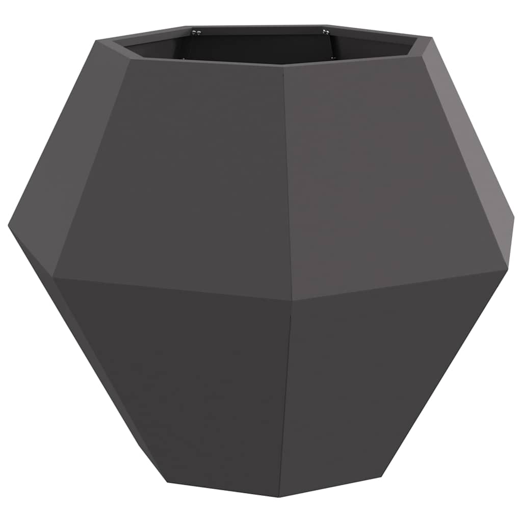Fioriera 2 pz Nero 75 x 75 x 60 cm Acciaio