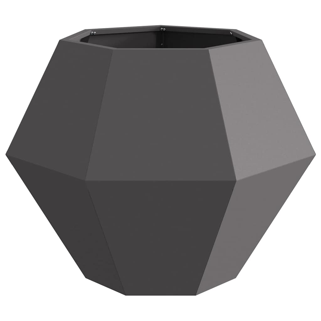 Fioriera 2 pz Nero 75 x 75 x 60 cm Acciaio