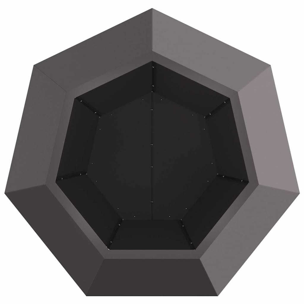 Fioriera 2 pz Nero 75 x 75 x 60 cm Acciaio