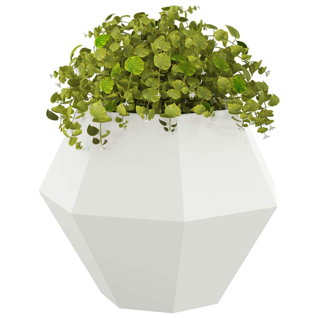 Fioriera 2 pz Bianco 75 x 75 x 60 cm Acciaio