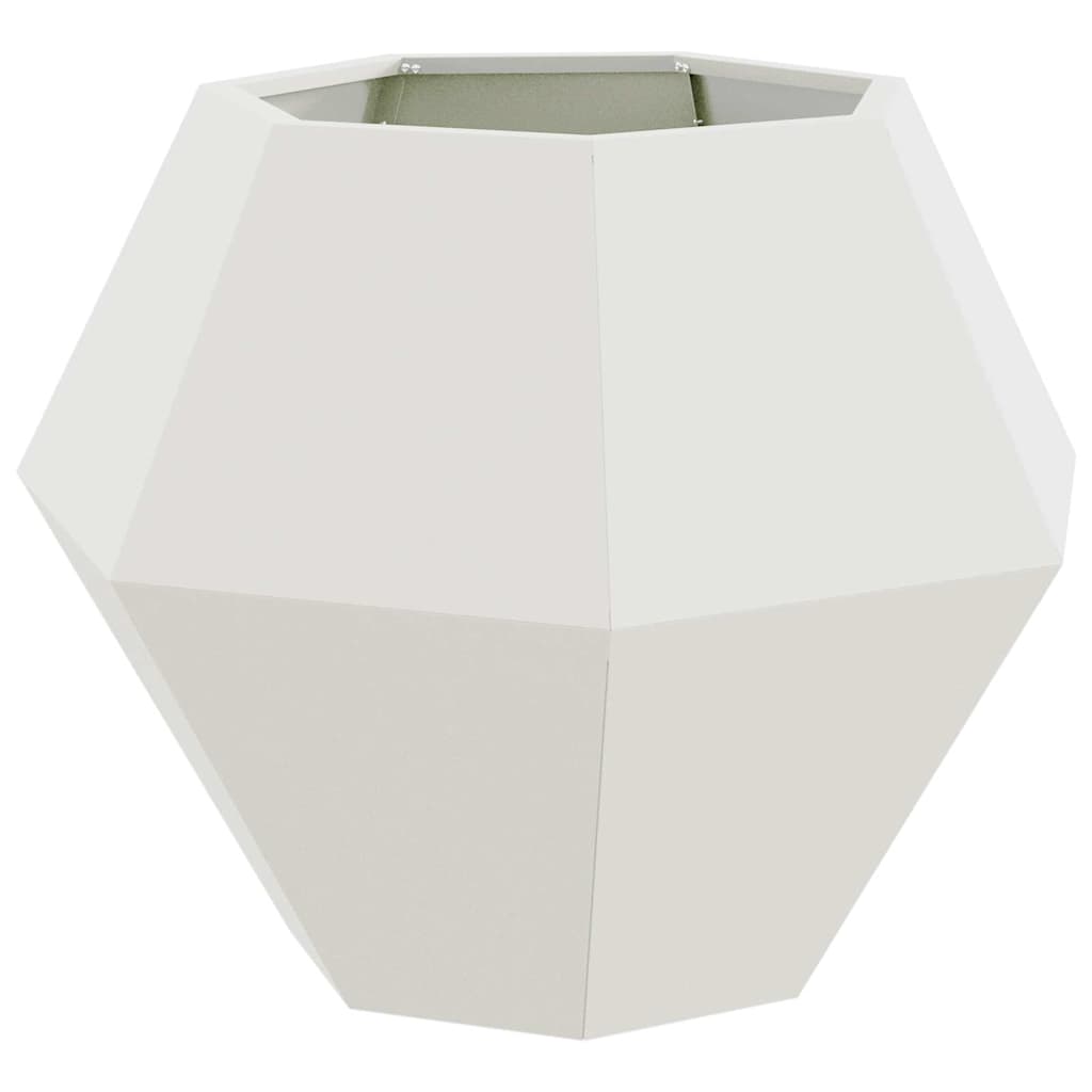 Fioriera 2 pz Bianco 75 x 75 x 60 cm Acciaio