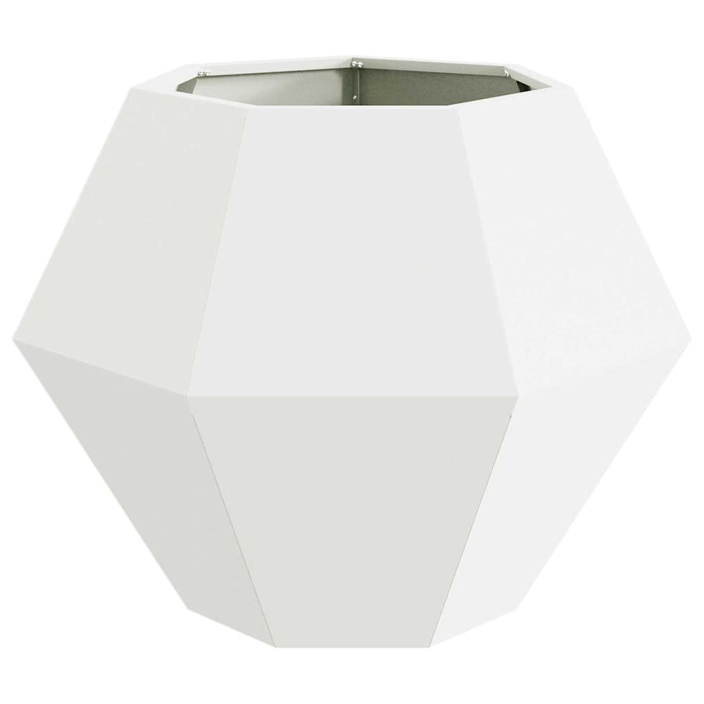 Fioriera 2 pz Bianco 75 x 75 x 60 cm Acciaio