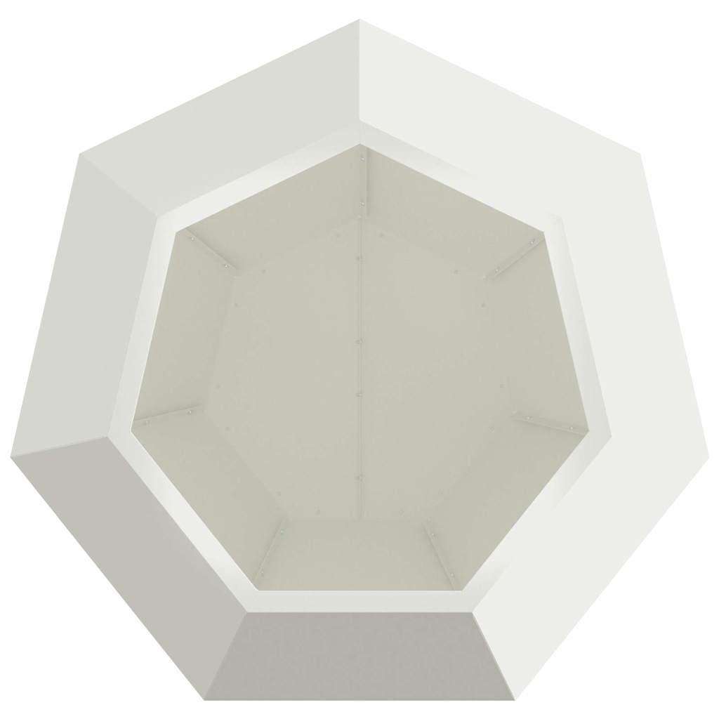 Fioriera 2 pz Bianco 75 x 75 x 60 cm Acciaio