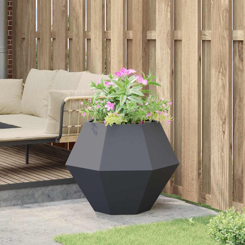 Fioriera Antracite 75 x 75 x 60 cm Acciaio