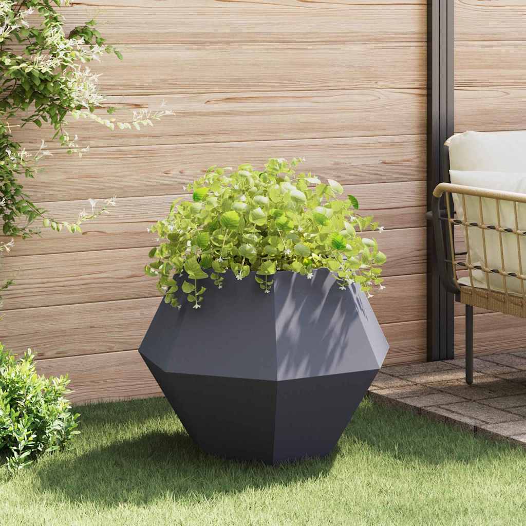 Fioriera 2 pz Antracite 75 x 75 x 60 cm Acciaio