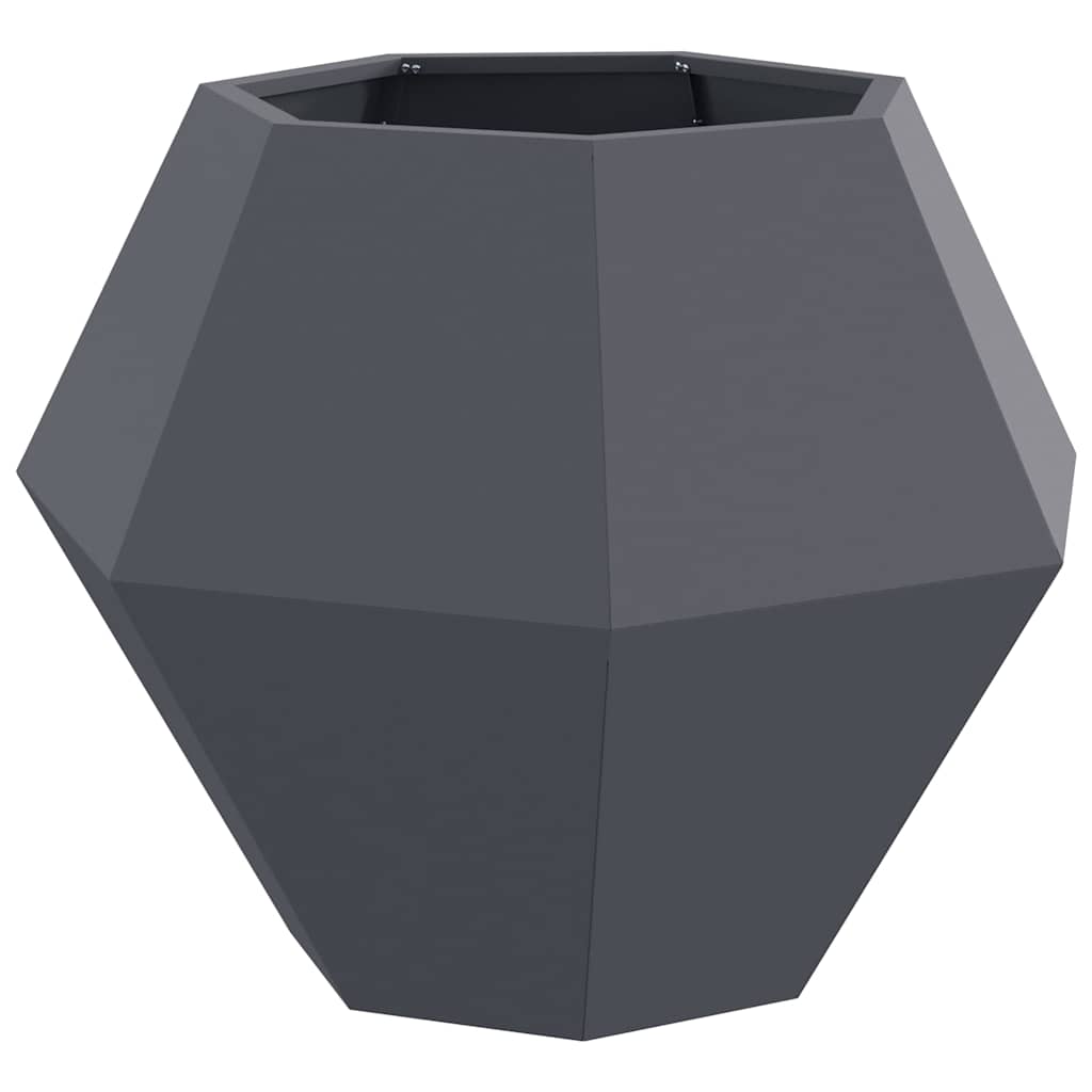 Fioriera 2 pz Antracite 75 x 75 x 60 cm Acciaio