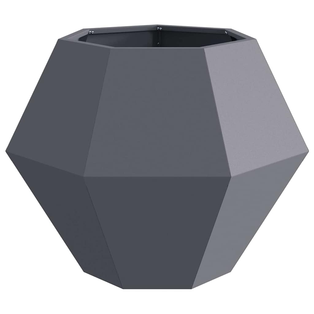Fioriera 2 pz Antracite 75 x 75 x 60 cm Acciaio