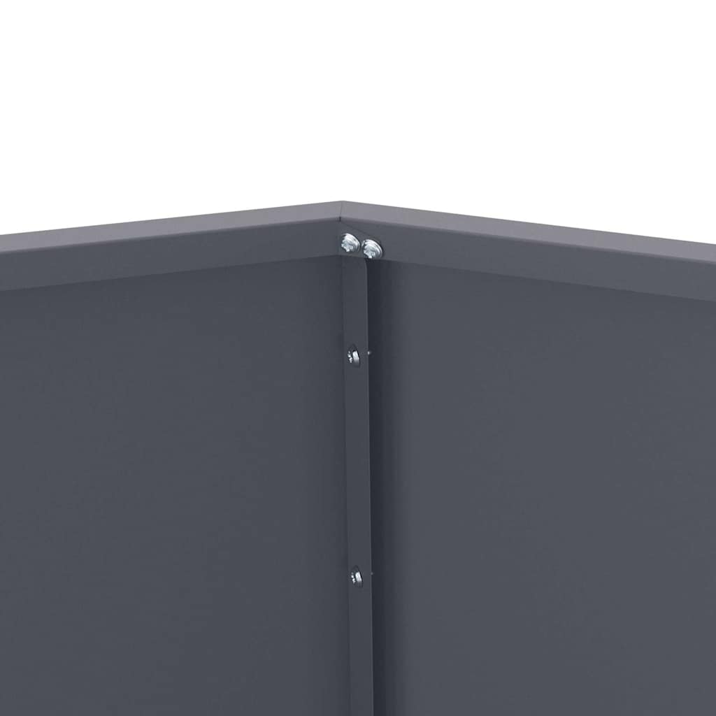Fioriera 2 pz Antracite 75 x 75 x 60 cm Acciaio