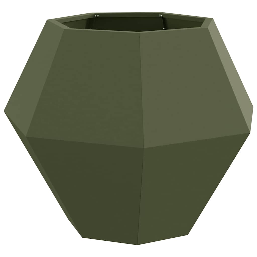 Fioriera Verde Oliva 75 x 75 x 60 cm Acciaio