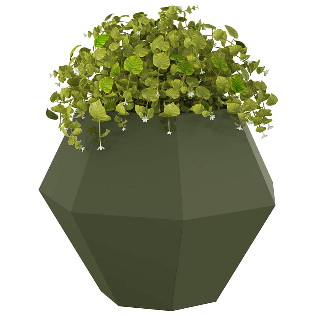 Fioriera Verde Oliva 75 x 75 x 60 cm Acciaio