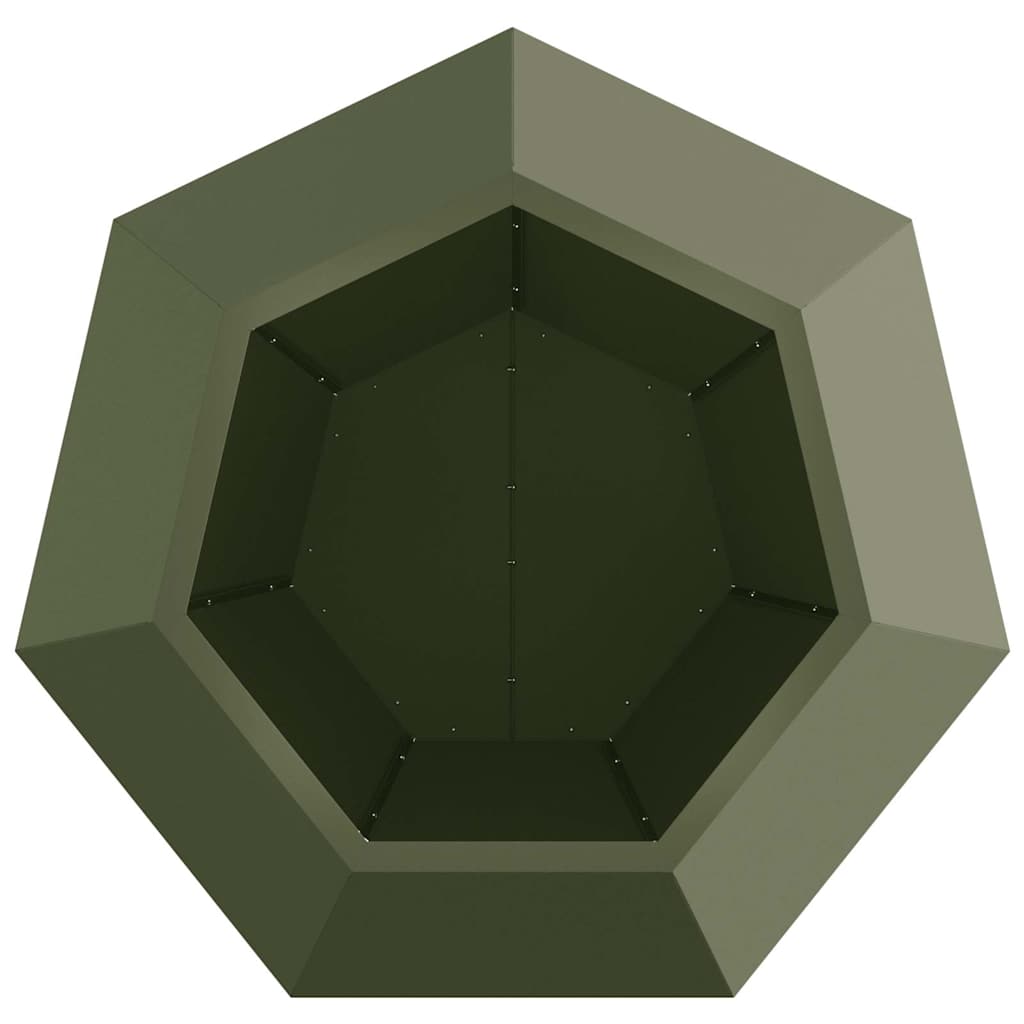 Fioriera Verde Oliva 75 x 75 x 60 cm Acciaio