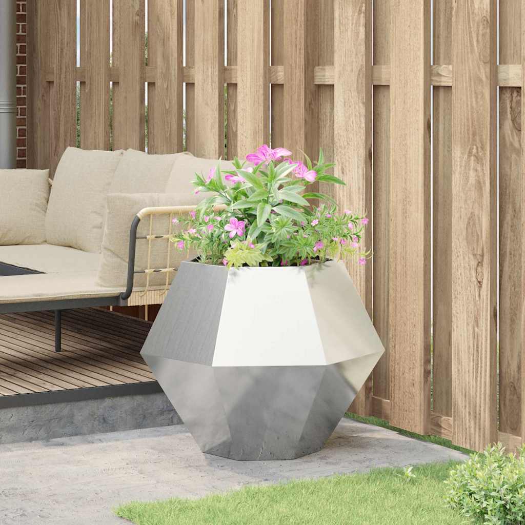 Fioriera Argento 75 x 75 x 60 cm Acciaio Inox