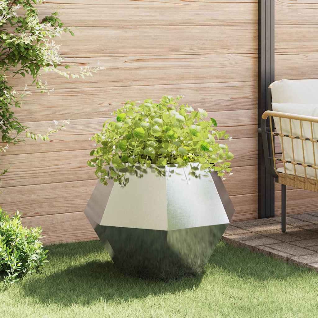 Fioriera 2 pz Argento 75 x 75 x 60 cm Acciaio Inox