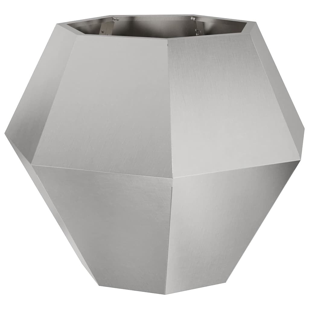 Fioriera 2 pz Argento 75 x 75 x 60 cm Acciaio Inox