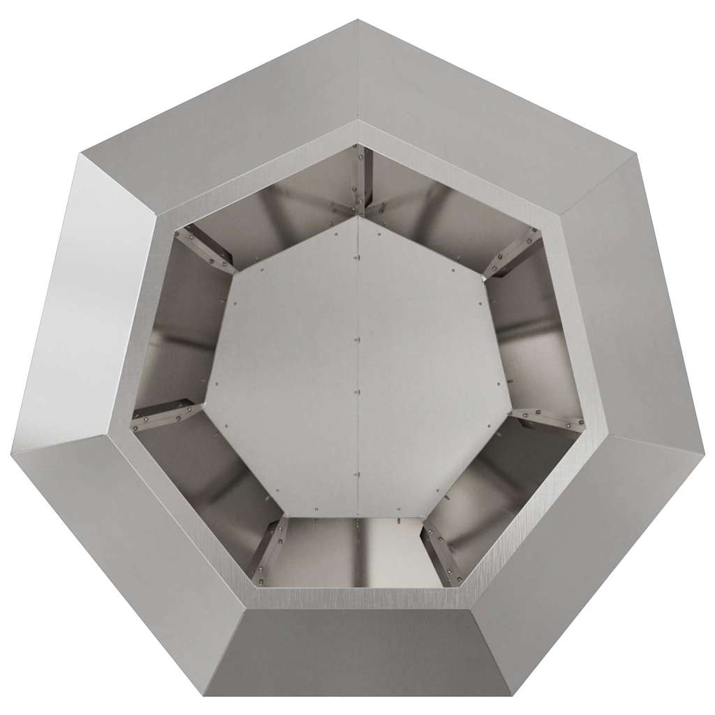 Fioriera 2 pz Argento 75 x 75 x 60 cm Acciaio Inox