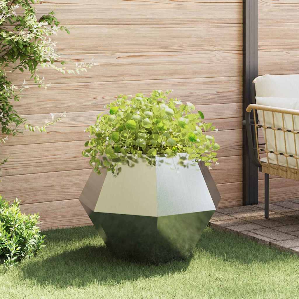 Fioriera 2 pz Argento 75 x 75 x 60 cm Acciaio zincato