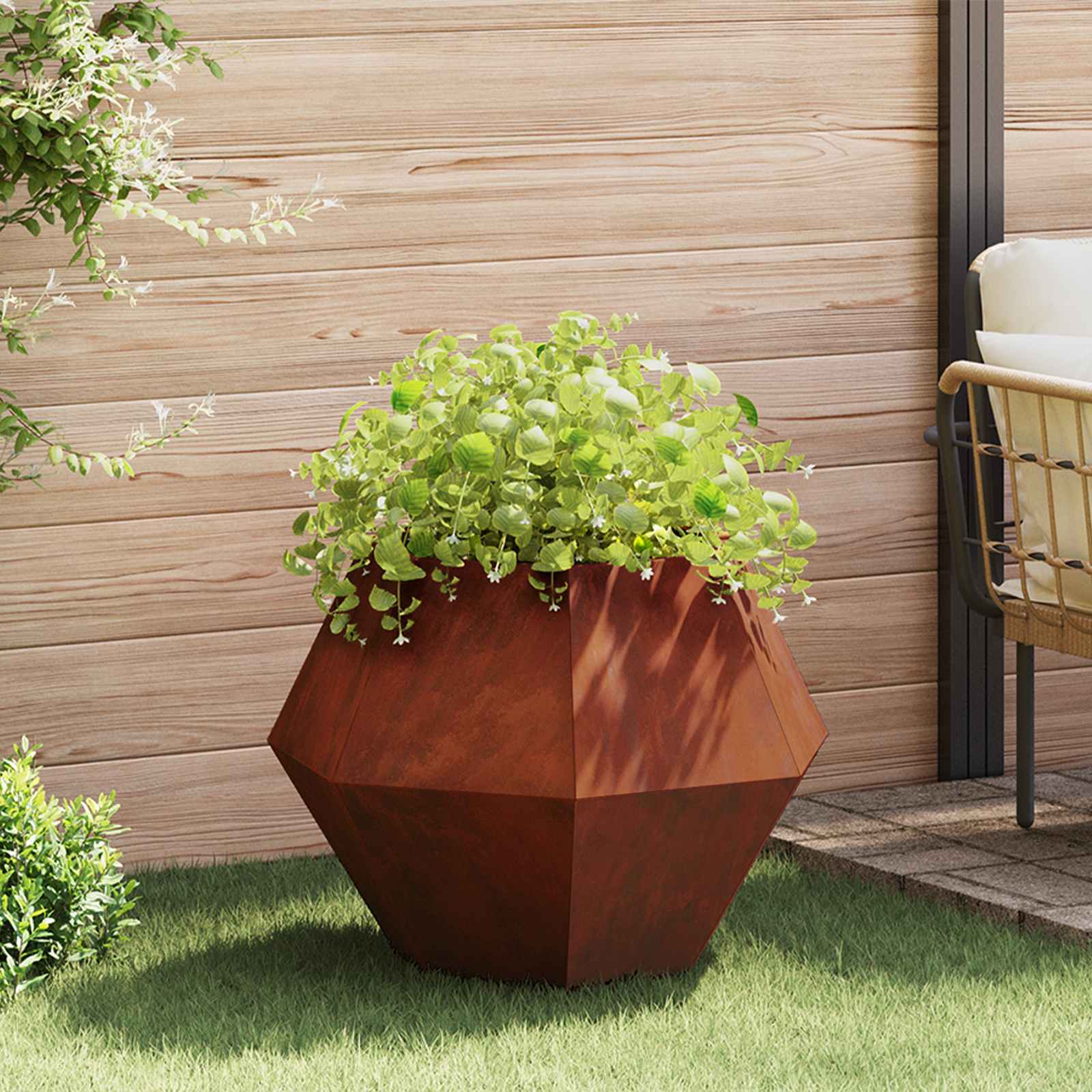 Fioriera Ruggine 75 x 75 x 60 cm Acciaio Corten
