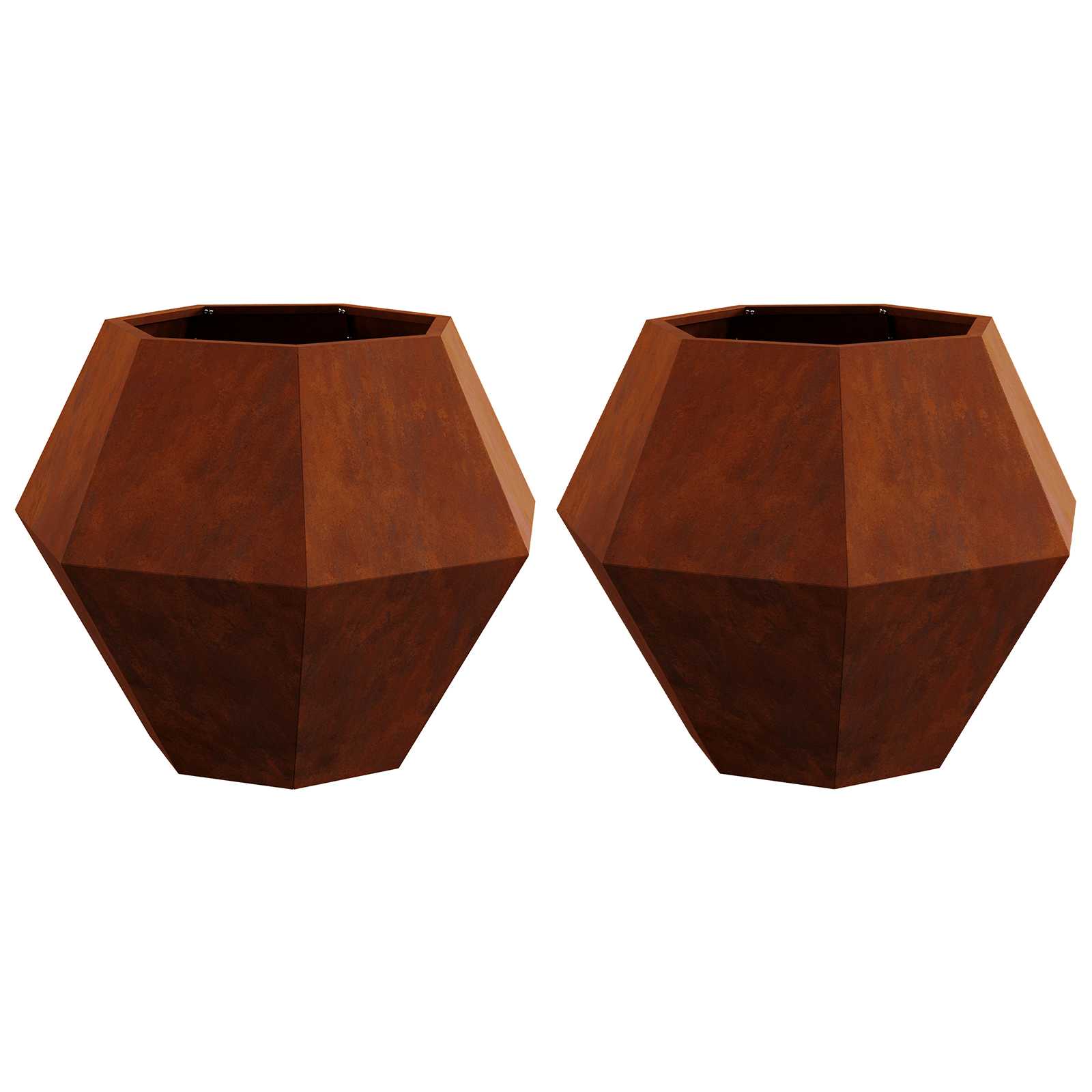 Fioriera 2 pz Ruggine 75 x 75 x 60 cm Acciaio Corten