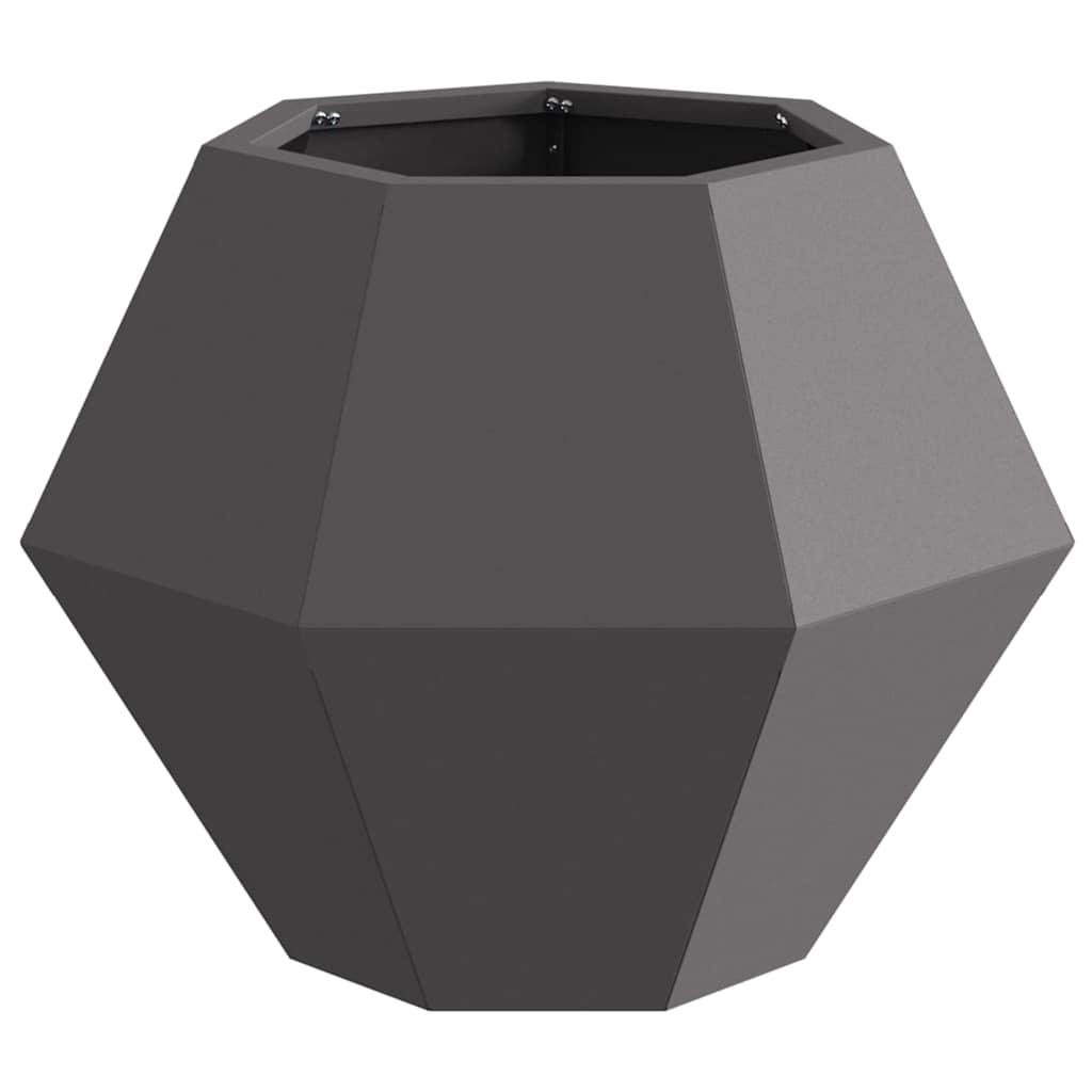 Fioriera 2 pz Nero 50 x 50 x 40 cm Acciaio