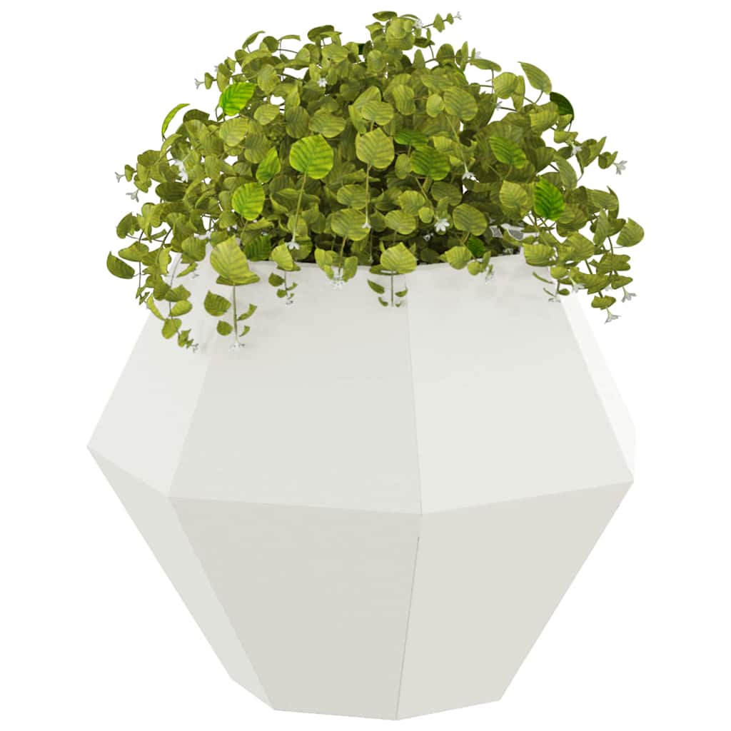 Fioriera 2 pz Bianco 50 x 50 x 40 cm Acciaio