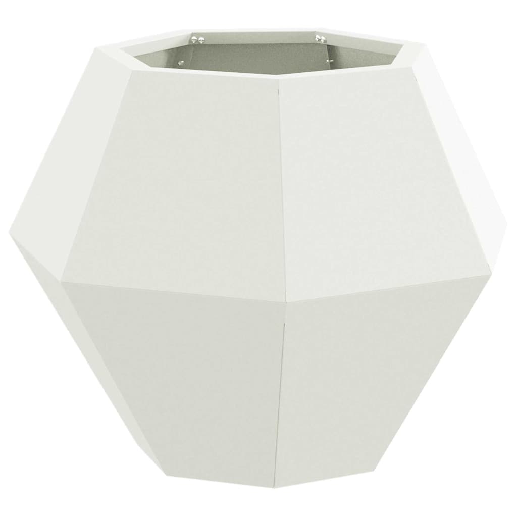 Fioriera 2 pz Bianco 50 x 50 x 40 cm Acciaio