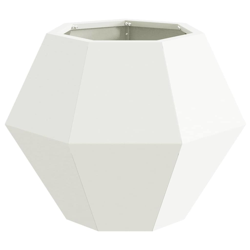 Fioriera 2 pz Bianco 50 x 50 x 40 cm Acciaio