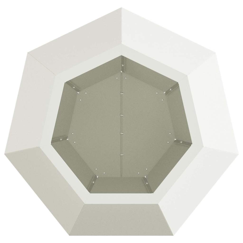 Fioriera 2 pz Bianco 50 x 50 x 40 cm Acciaio
