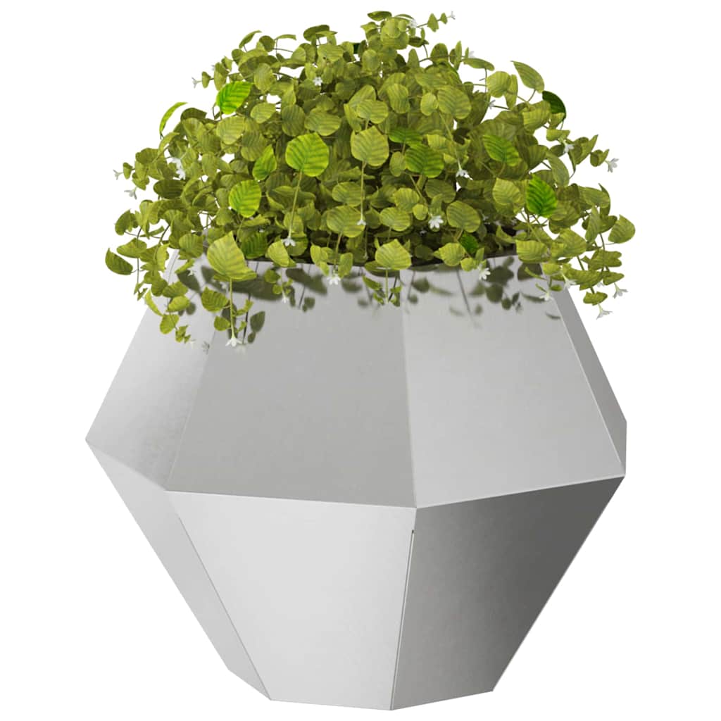 Fioriera 2 pz Argento 50 x 50 x 40 cm Acciaio Inox