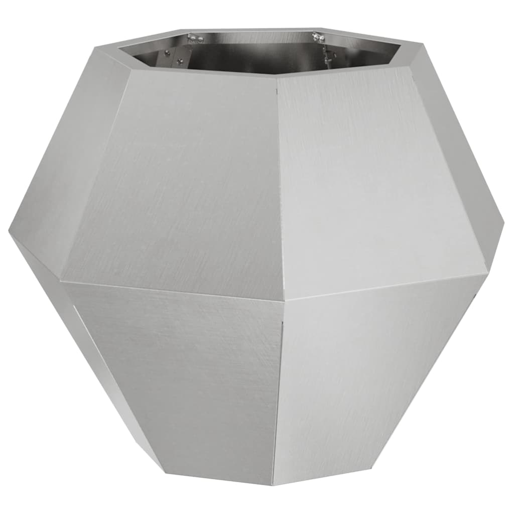 Fioriera 2 pz Argento 50 x 50 x 40 cm Acciaio Inox
