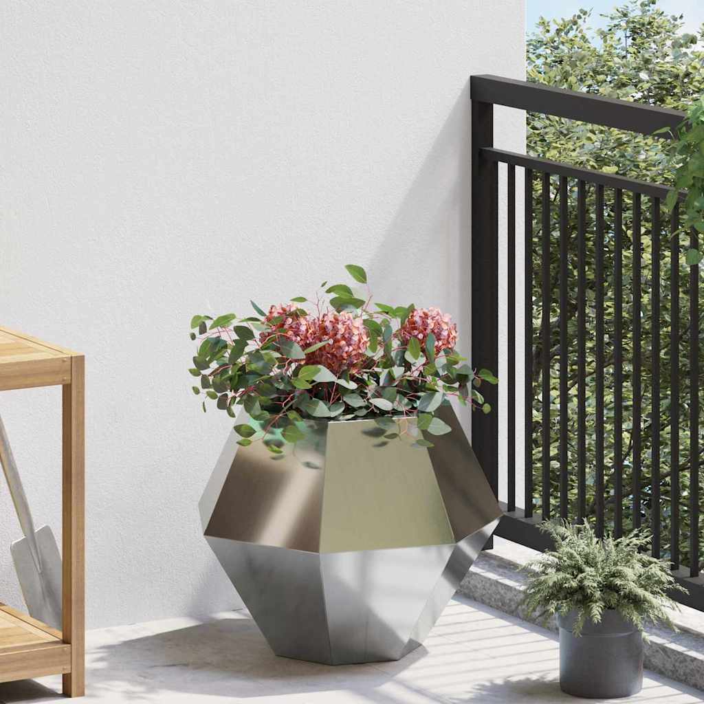 Fioriera 2 pz Argento 50 x 50 x 40 cm Acciaio zincato