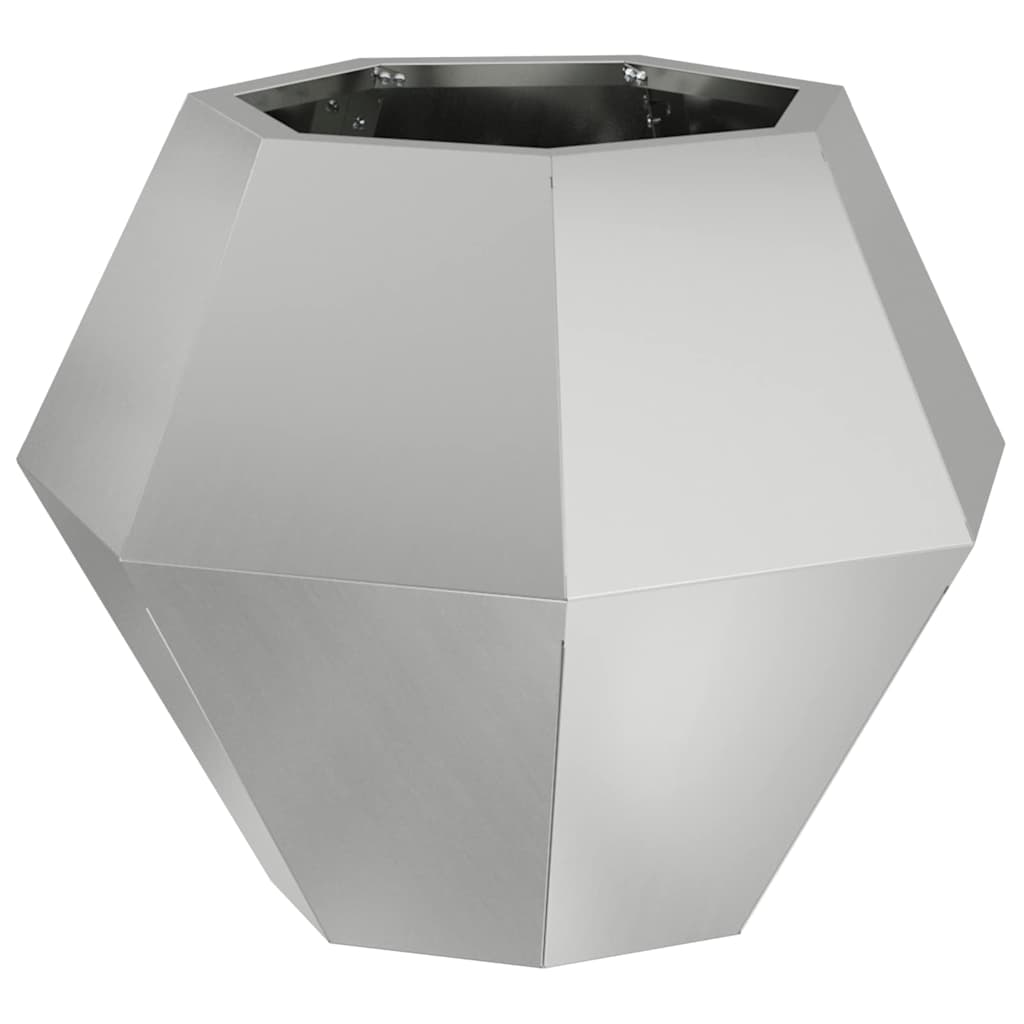 Fioriera 2 pz Argento 50 x 50 x 40 cm Acciaio zincato
