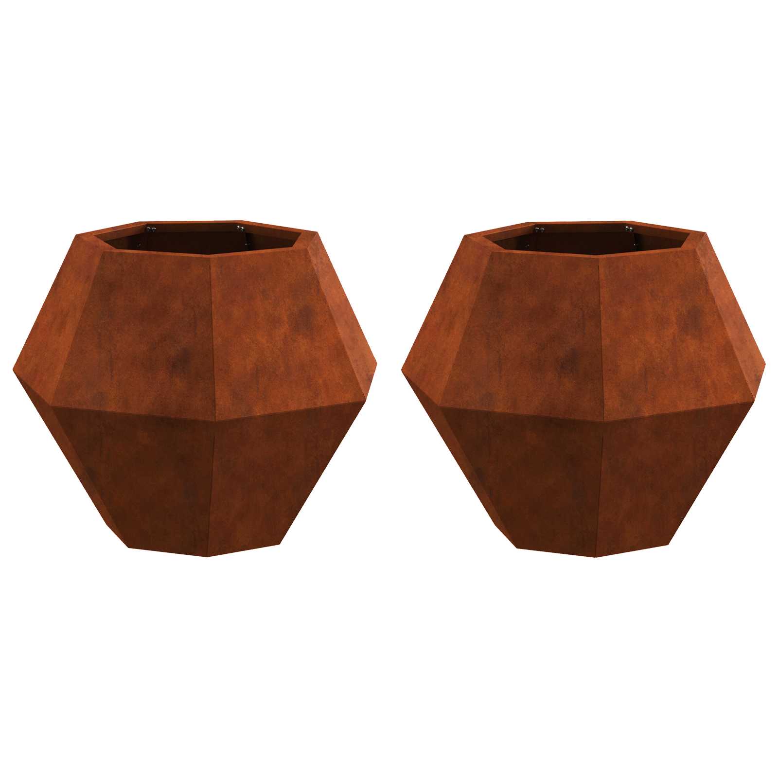 Fioriera 2 pz Ruggine 50 x 50 x 40 cm Acciaio Corten