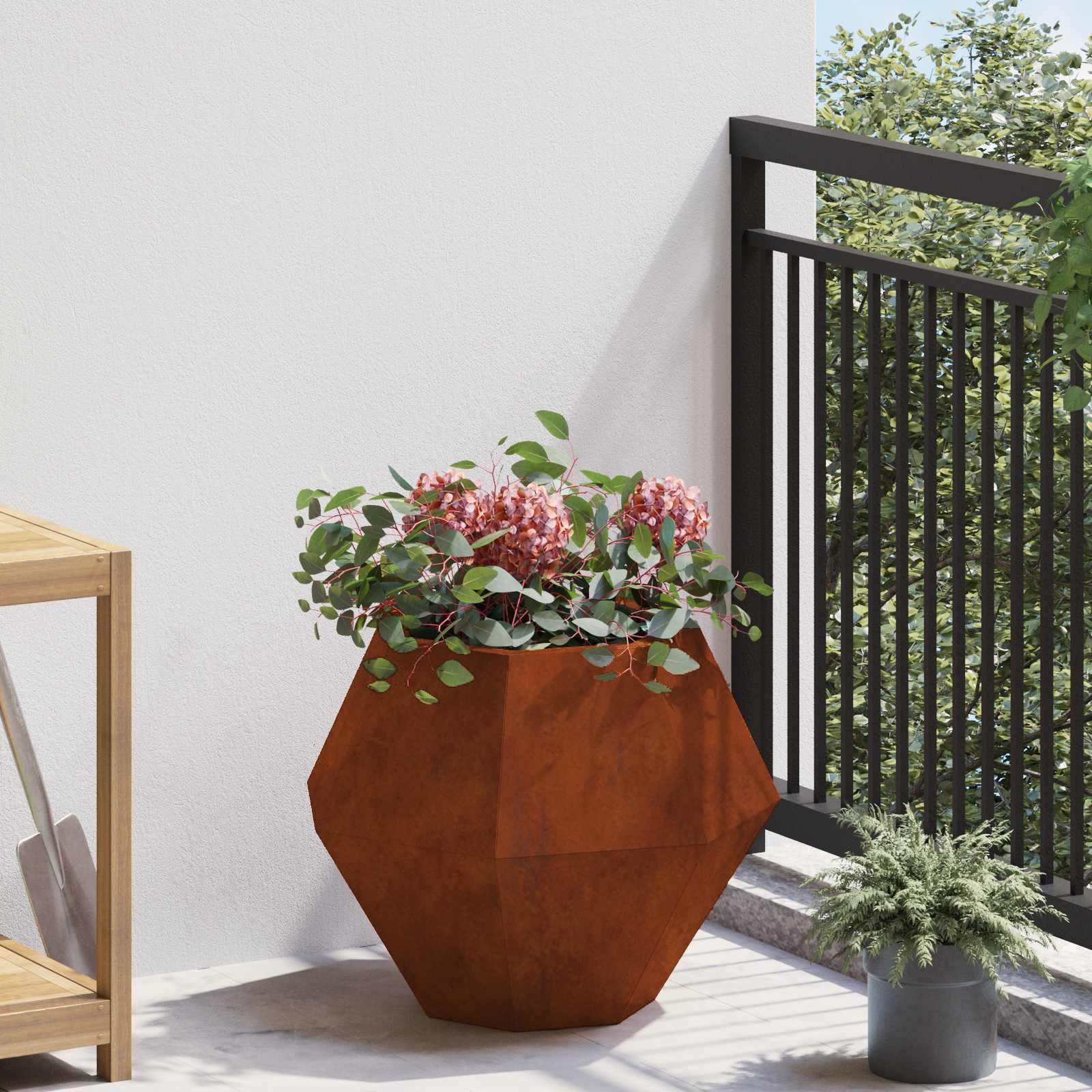Fioriera 2 pz Ruggine 50 x 50 x 40 cm Acciaio Corten