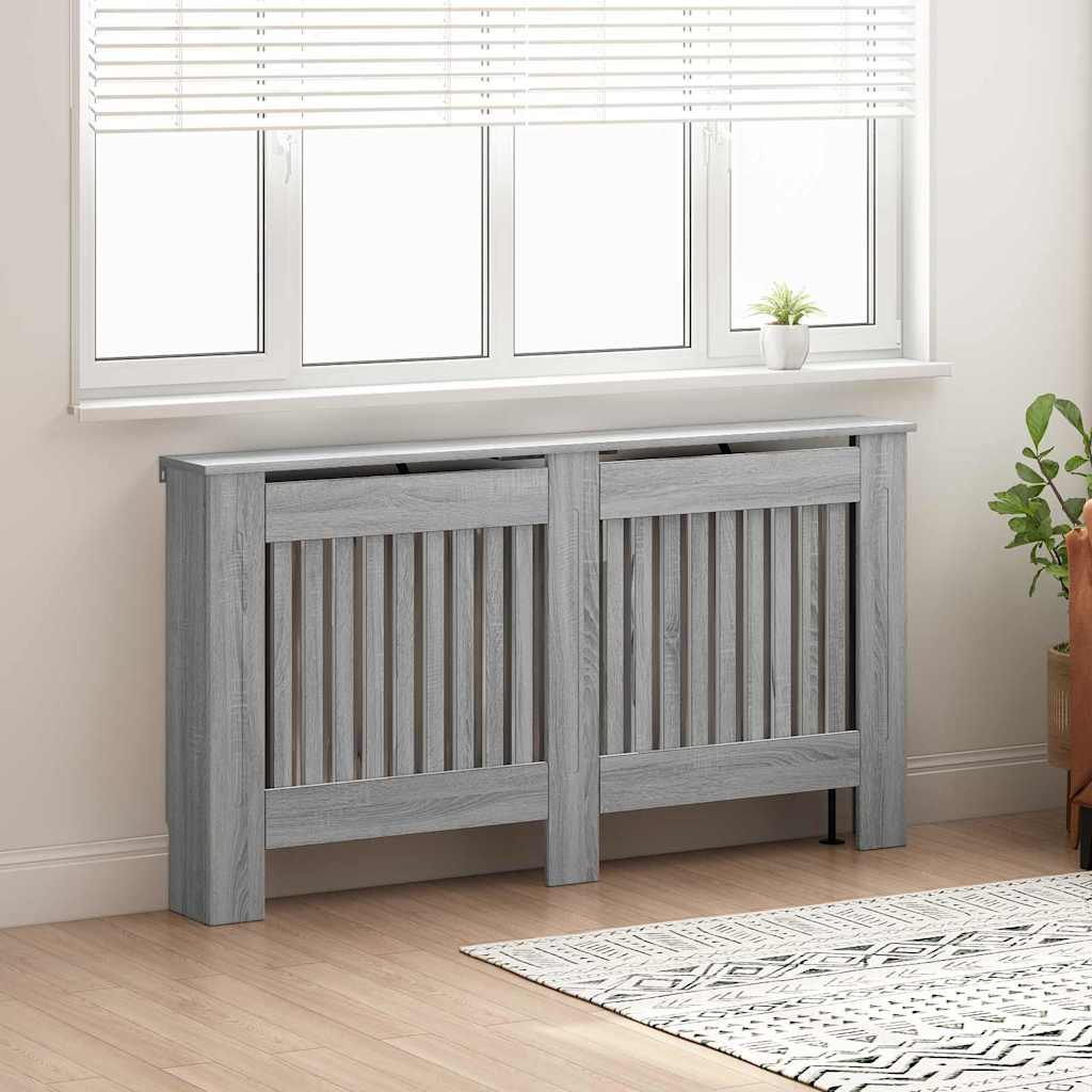 Copertura per radiatori Sonoma grigio 152 x 19 x 81,5 cm
