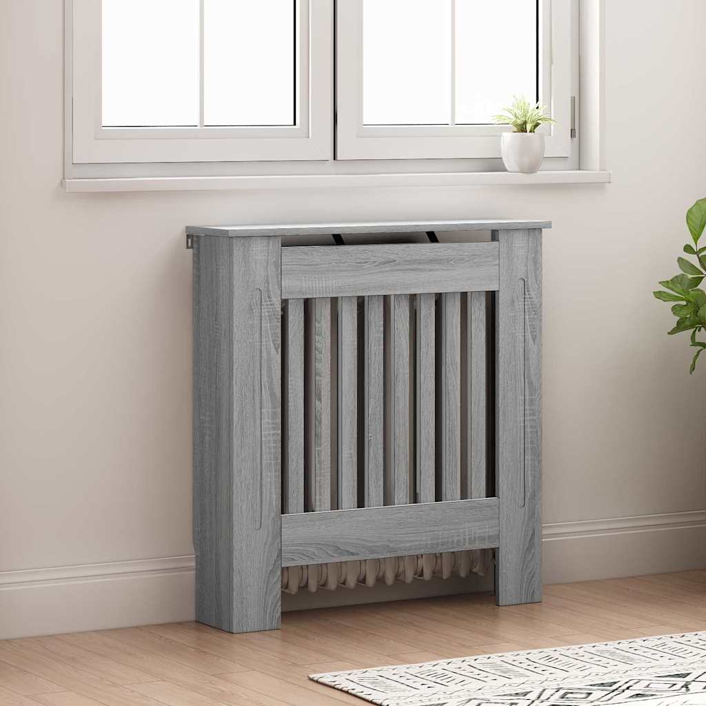 Copertura per radiatori Sonoma grigio 78 x 19 x 81,5 cm