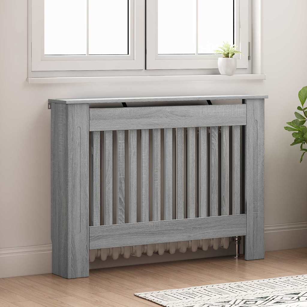 Copertura per radiatori Sonoma grigio 112 x 19 x 81,5 cm