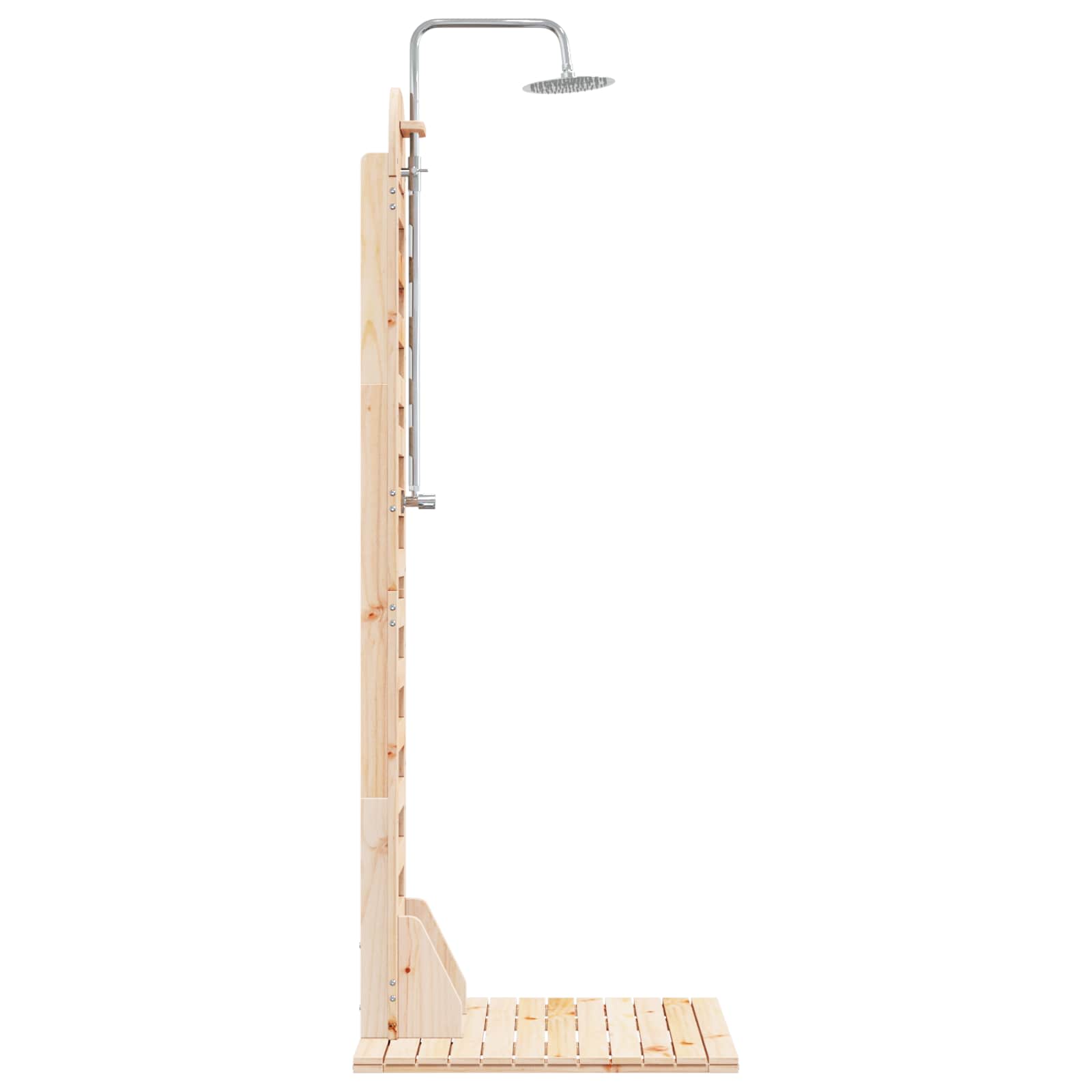 Doccia da esterno 223 cm Legno massello di pino e acciaio inox