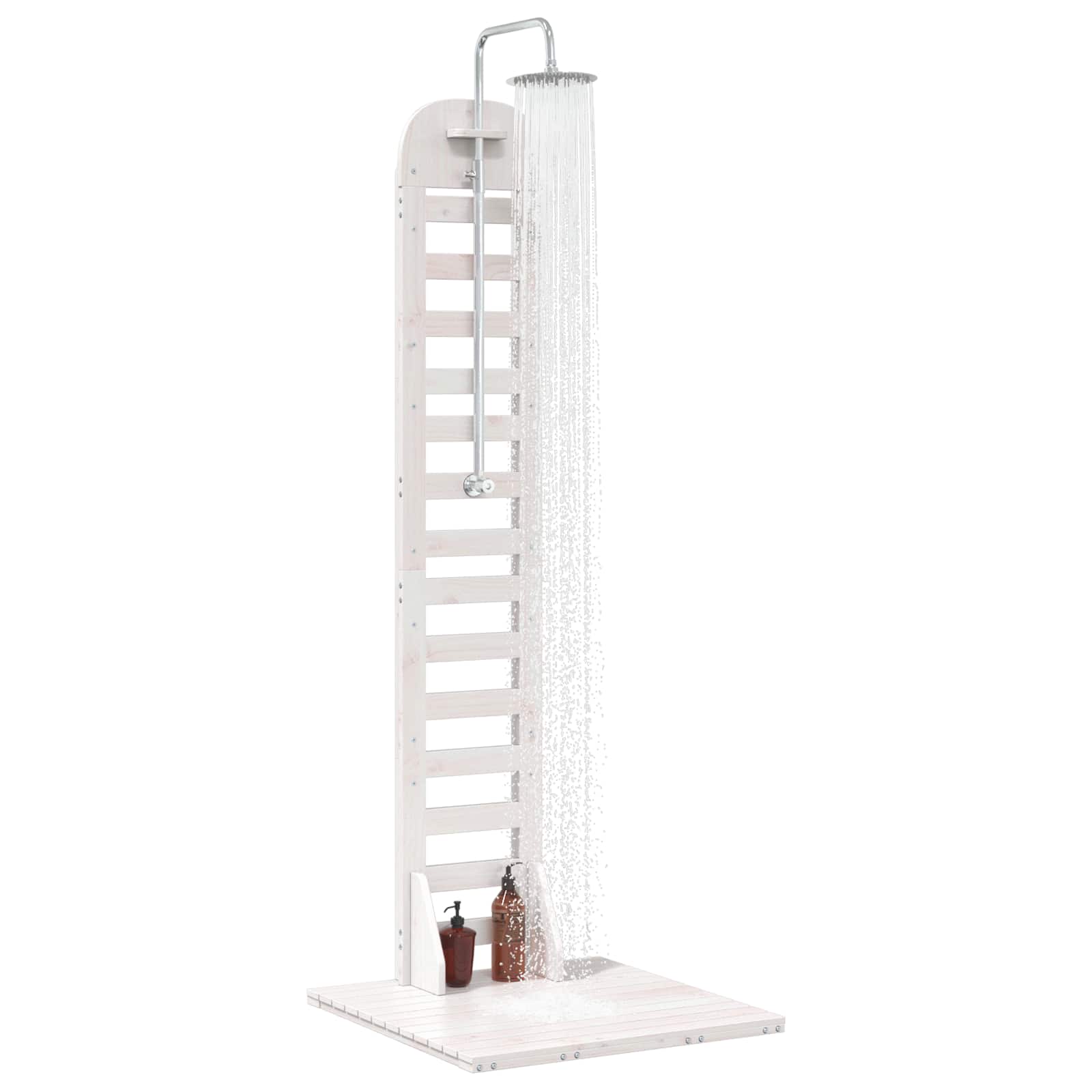 Doccia da esterno 223 cm Legno massello di pino e acciaio inox