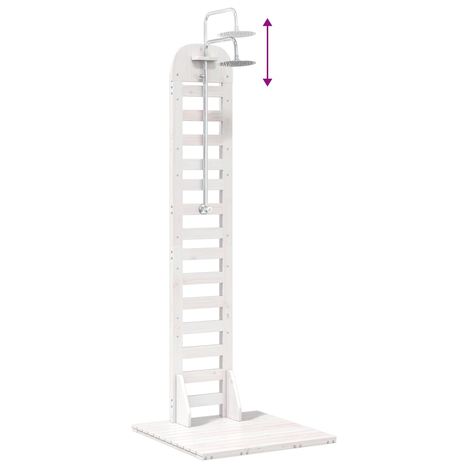 Doccia da esterno 223 cm Legno massello di pino e acciaio inox