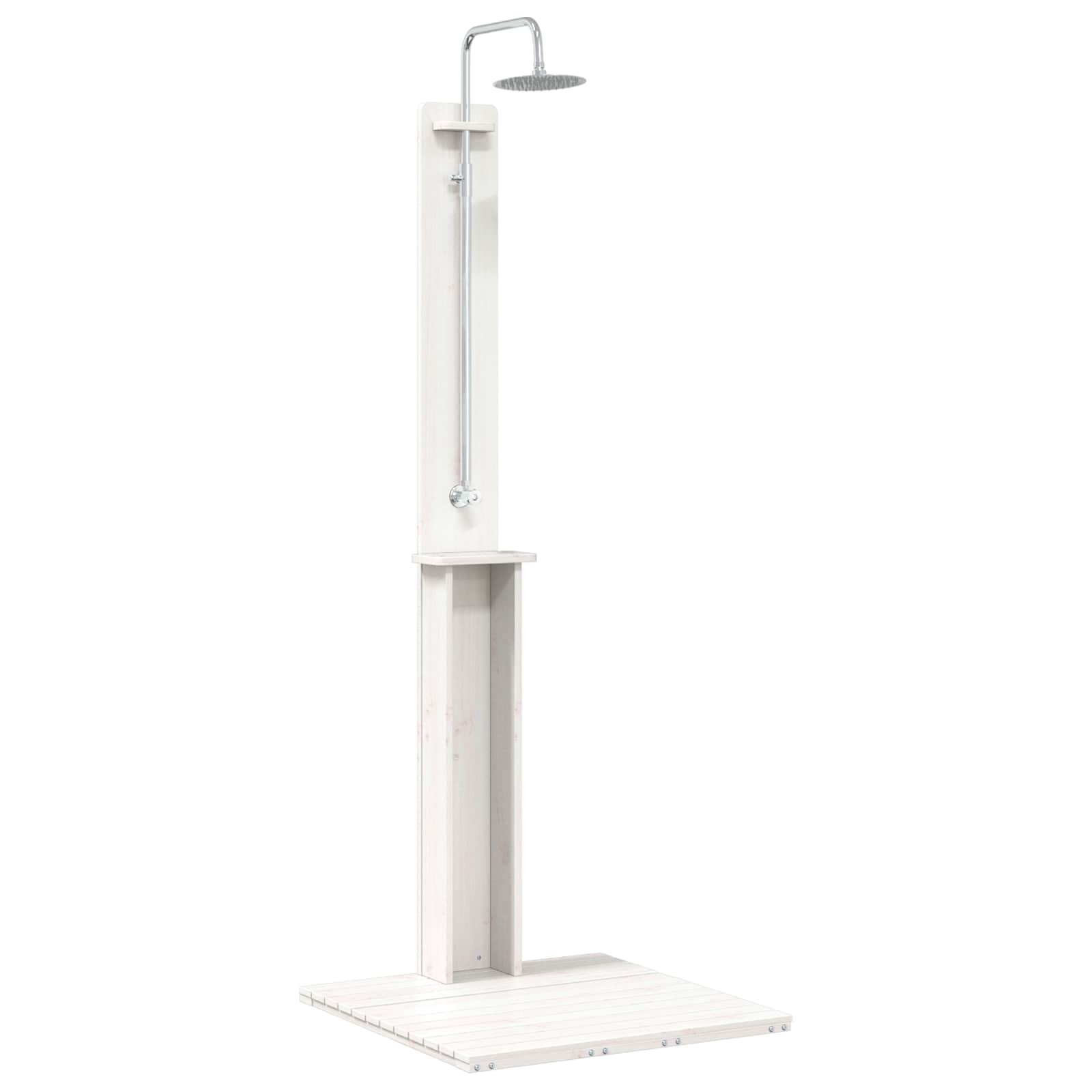 Doccia da esterno 206 cm Legno massello di pino e acciaio inox