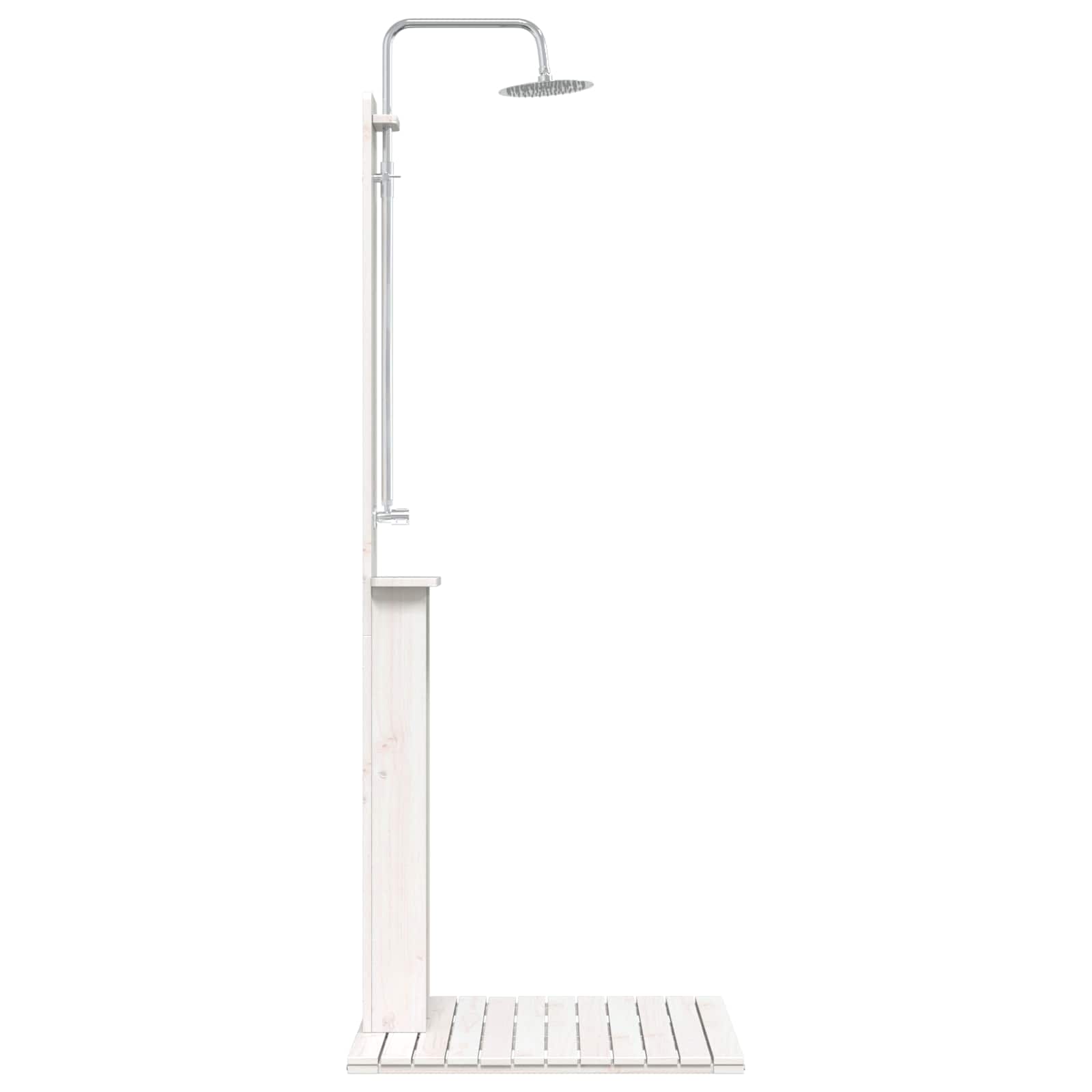 Doccia da esterno 206 cm Legno massello di pino e acciaio inox