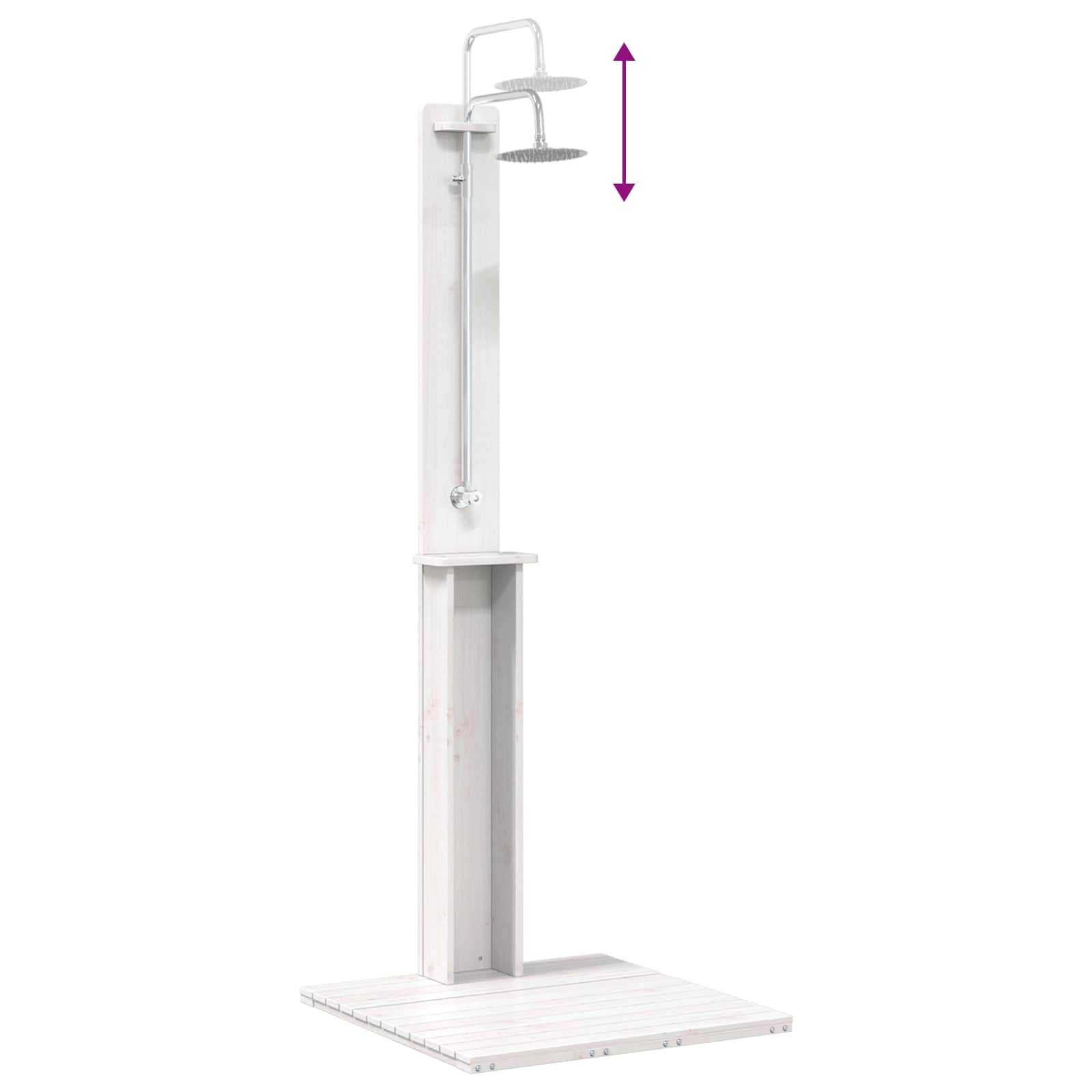 Doccia da esterno 206 cm Legno massello di pino e acciaio inox