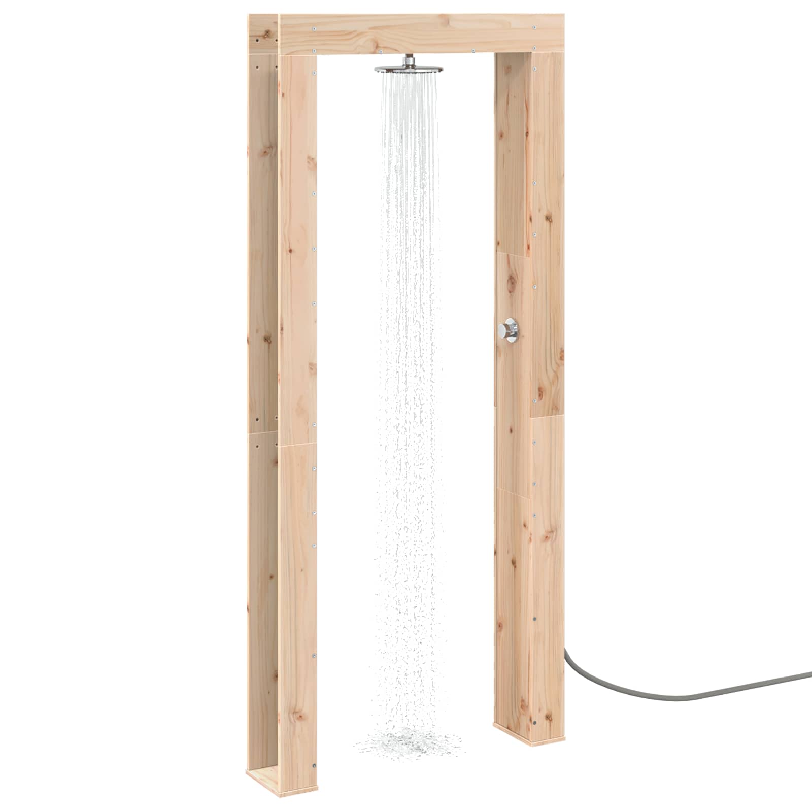 Doccia da esterno 226 cm Legno massello di pino e acciaio inox