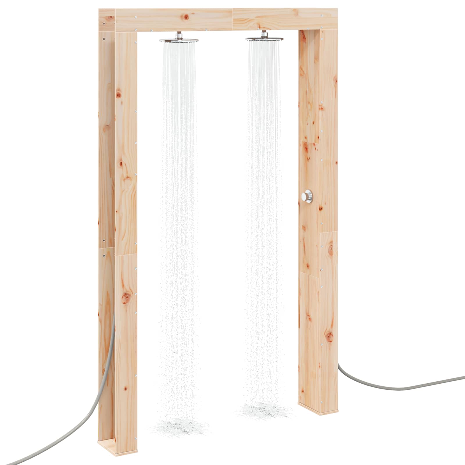 Doccia da esterno 226 cm Legno massello di pino e acciaio inox