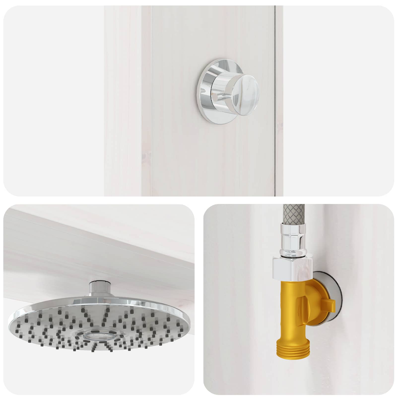 Doccia da esterno 226 cm Legno massello di pino e acciaio inox